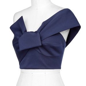 One shoulder bow crop top